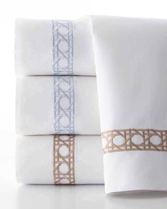 Cane II Embroidered 4-Piece King Sheet Set